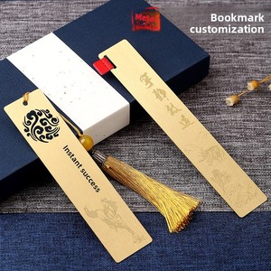 Marque-page en laiton ajouré style ancien/à pampilles, logo personnalisé, vente en gros, cadeau créatif culturel de style chinois pour <span class=keywords><strong>promotion</strong></span> - Product Image 2