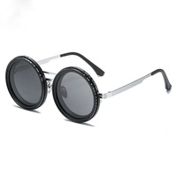 ND9 Lunettes de soleil ajustables en métal Lunettes de soleil pour hommes/femmes fabriquées à la main avec changement de couleur UV400 Accessoire de mode avec gradation de la luminosité