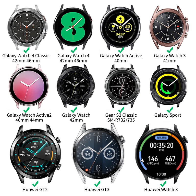 Stainless Steel Watch Straps for Samsung Galaxy Watch3 Active 1 2 Metal Bracelet Band Loop for Huawei Solid Metal Watch Band