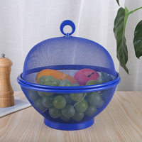 Moderne metalen fruitmand met deksel & mandje - milieuvriendelijke, vliegenvrije opbergoplossing voor fruit & groenten op het aanrecht
