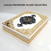 Plateau de service doré de luxe poli sur mesure, écologique, pour le Ramadan, design islamique décoratif, boîte à Coran