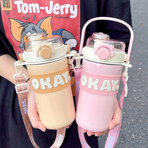 Personnalisable Personnalisé Lettre Bap Gratuit Tasse Isolée Grande Capacité Nouvelle Portable D'été Enfants En Acier Inoxydable Bouteille D'eau - Product Image 3