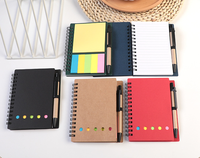 Benutzer definiertes Logo Mini A6 Notebook mit Haft notizen und Stift Kraft papier abdeckung Spiral gebunden