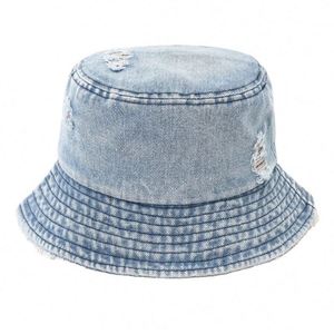 Denim Women Washed Packable Summer Beach <b>Sun</b> <b>Hats</b> <b>Mens</b> Womens Frayed Jean Bucket <b>Hat</b> for Travel Promotion Gift - Product Image 1