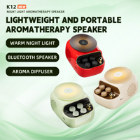 Enceinte Bluetooth KUANGXIANG mignonne avec batterie rechargeable de 1200 mAh, mini musique et lumière parfumée, boîtier en plastique, crée un espace apaisant
