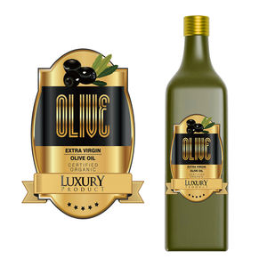 Etichetta personalizzata in goffratura di olio d'oliva con Logo in lamina d'oro metallizzata con adesivo in carta testurizzata per imballaggi alimentari adesivi per la stampa di etichette di bottiglie - Product Image 1