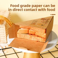 Boîte d'emballage en papier kraft biodégradable personnalisable avec fenêtre pour aliments et gâteaux triangulaires, écologique et jetable