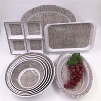 Assiettes creuses ovales en mélamine ondulée, nouveau design, vente en gros directe usine