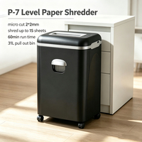 Broyeuse de papier haute sécurité P7 60 min non-stop, micro-coupe ultra-fine pour la destruction de documents sensibles