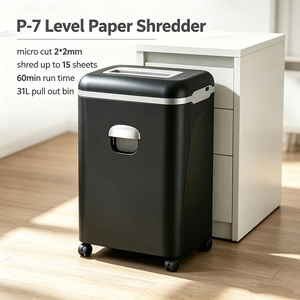 <span class=keywords><strong>Broyeuse</strong></span> de papier haute sécurité P7 60 min non-stop, micro-coupe ultra-fine pour la destruction de documents sensibles - Product Image 1