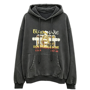 High Quality Heavyweight <b>Black</b> Men's <b>Zip</b>-<b>Up</b> <b>Hoodie</b> Acid Wash Embroidered 100% Cotton Oversized Fit Fashion Sweatshirt TKAN9107 - Product Image 1