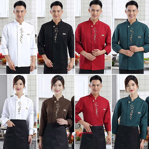 Haut <span class=keywords><strong>de</strong></span> serveuse unisexe à manches courtes, chemise <span class=keywords><strong>de</strong></span> restaurant, pantalon, polyester/coton, jupe <span class=keywords><strong>de</strong></span> chef, uniforme d'hôtel, impression numérique, ménage - Product Image 5