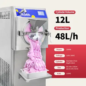 Mvckyi 48L/H Hot Sale Italian Hard Ice Cream Machine Batch Freezer Gelato Ice Cream Machine For Dessert Shop equipment