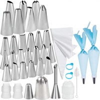 Ensemble professionnel de douilles russes sans soudure en acier inoxydable 304 de qualité alimentaire, vente en gros, écologique, sans BPA, 57 pièces, pour pâtisserie