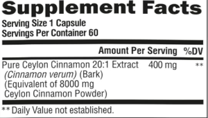 Suplementos de extracto de hierbas OEM/ODM Cápsulas de canela de Ceilán Berberina 500mg Cápsulas de canela - Product Image 2