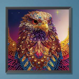 1PC 30x30cm/ 11.8x11.8in DIY 5D Irrégulier Forme Diamant <span class=keywords><strong>Peinture</strong></span> Sans Cadre Auto-conçu Coloré Hibou <span class=keywords><strong>Motif</strong></span> Décoration Murale - Product Image 3