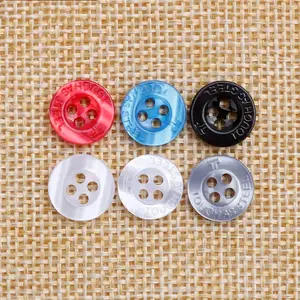 wholesale 2/4 holes Polyester Resin engraved shirt button with custom logo