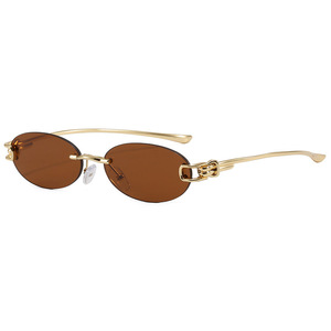 Oval Rimless Eyeglasses <b>Frames</b> UV400 Lightweight Unisex Anti-Uv Solid Design - Product Image 2