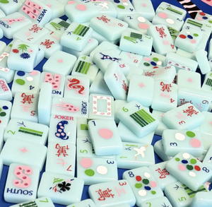 Expédition sous 7 jours – Ensemble de Mahjong Premium, <span class=keywords><strong>Vert</strong></span> <span class=keywords><strong>Menthe</strong></span> avec Cercles et Dragons Colorés, Complet avec les Tuiles du Vent NEWS - Product Image 3