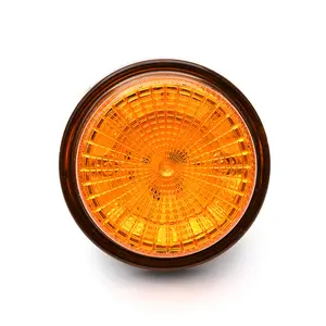 Waterproof 12V 24 Volt Mini Emergency Warning Beacon Strobe Round Amber Side Marker Led Light Lamp For Trucks Trailer