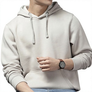 Sudadera con Capucha para Hombre, Color Sólido, Corte Regular, 100% Algodón, Tejido de Felpa, Informal, para Invierno, con Bolsillo Delantero - Product Image 3