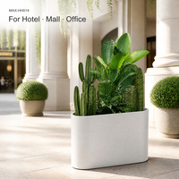 Bac à plantes commercial haut en acier thermolaqué blanc pour entrée d'hôtel, hall de bureau, place publique, jardin