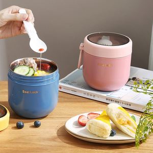 Edelstahl Rvs Heated Thermal Insulated Stainless Steel Tin Metal Bento Box Lunchbox Cereal Oatmeal Soup Cup Bowl for Kid School - Product Image 4