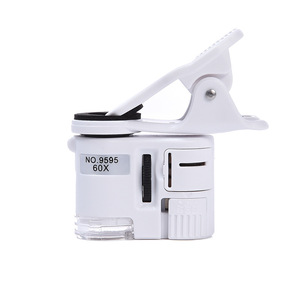 Handheld Magnifier 60X With Led Light Mobile Phone Clip For Scientific Research And Teaching - Product Image 1