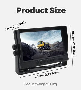 Monitor de Coche VD de 9 Pulgadas con Pantalla Dividida de 2/4/6 Canales AHD1080P y DVR con Conector de Aviación de 4 Pines para Cámara de Vehículo y Cámara de Reversa - Product Image 2