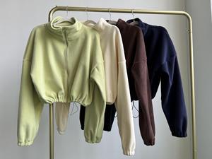 New Fitness Top <strong>Women's</strong> Drawstring Zipper Loose Long Sleeve Sports Coat Fitness Wear Yoga Jacket - Product Image 5