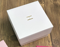 Boîte à bijoux avec couvercle et base, boîte rose, laminage mat, logo estampé à chaud, vente en gros, haute qualité