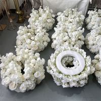 Couronne de fleurs artificielles blanches modernes pour centre de table, base de chandelier, décoration de table de mariage, guirlande en soie, vente en gros