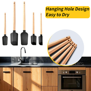 YIGO STOCKED 5-PACK Eco-Friendly Food Grade Silicone <strong>Spatula</strong> Set Dishwasher Oven Safe Kitchen <strong>Spatulas</strong> for Baking Cooking Mixing - Product Image 4