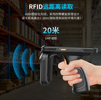 Lecteur de codes-barres Android 10, scanner d'entrepôt longue portée 0-20m, portable, UHF RFID NFC pour WiFi, protocole ISO 18000-6C, matériau ABS