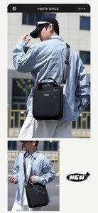 Sac à main vertical léger avec sangle amovible, sac de transport multi-poches pour le travail de bureau, sac bandoulière imperméable - Product Image 6