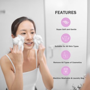 Tampon <span class=keywords><strong>démaquillant</strong></span> <span class=keywords><strong>réutilisable</strong></span> en coton doux pour le soin de la peau du visage - Product Image 6