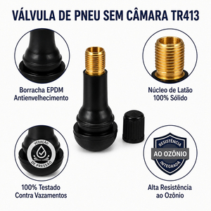 Válvula de Neumático TR413, Válvula de Goma a Presión para Neumáticos sin Cámara, para Ruedas de Automóvil - Product Image 2