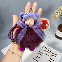 Porte-clés Pom Pom Pom Pom en Fourrure de Lapin, Porte-clés Fluffy, Porte-clés de Voiture, Charme de Sac, Cadeau, Porte-clés en Fourrure