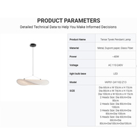 Vente en gros de suspension ovale moderne design architectural minimaliste abat-jour en papier Dupont pour salle à manger bureau galerie suspension