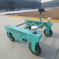 Plataforma Robótica Agrícola Autónoma Eléctrica Modular con Dirección en las 4 Ruedas para Siembra / Pulverización / Excavación de Zanjas