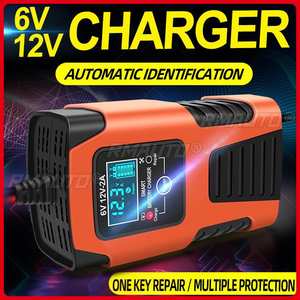 Chargeur de batterie de voiture intelligent entièrement automatique avec écran LCD pour applications 6V/12V 2AH-20AH de batteries au plomb-acide - Product Image 5