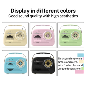 Radio Portatile <span class=keywords><strong>Vintage</strong></span> AM/FM a Transistor con Alimentazione a Batteria o da Parete, Altoparlante Retrò in Plastica con Orologio DC - Product Image 3