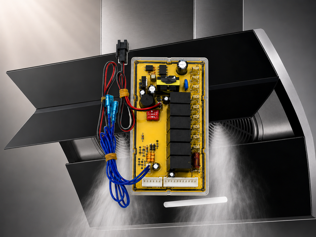 220V Range Hood Control Board Touch Switch Lift Door Self-Cleaning Dual Fan for Range Hood Repair