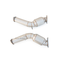 Edelstahl Hochleistungs-Hitzeschild Auspuff-Downpipe Performance Racing Auspuffanlage für Infiniti QX70 3.5 2014-2018