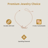Goede Eeuw 18K Massief Gouden Lab Grown Diamant Liefdesscriptie Fijne Ketting Romantische Hanger Cadeau voor Haar Valentijn Mode Sieraden