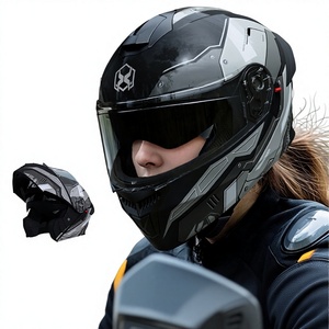 Casco de Motocicleta ABS con Certificación DOT para Comercio Exterior, Abatible, Doble Visera, Universal para Hombre/Mujer, para Scooter Eléctrico, Invierno - Product Image 1