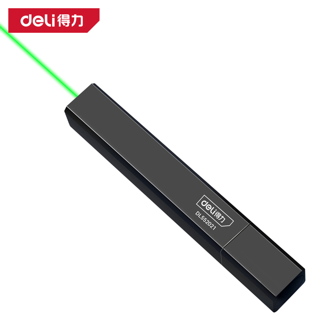 Deli DL552021 Green Laser Pointer Highlights Teaching Site Spotlight, Remote High Brightness, Large Capacity