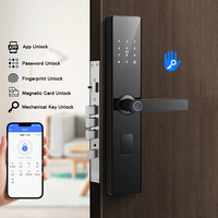 Serrure de porte intelligente TTLock à prix abordable avec empreinte digitale biométrique électronique, mot de passe, carte et clé pour les maisons