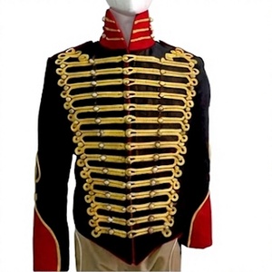 <b>Men</b> Hussar <b>Jacket</b> Stand Collar Button Front Long Sleeve Uniform Historic Costume Spring <b>Summer</b> - Product Image 1
