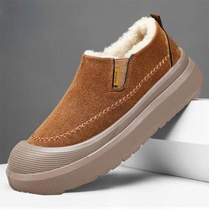 Nouvelles bottes courtes en toile pour hommes, chaudes et résistantes au froid, à enfiler, tendance mode, baskets à bout rond - Product Image 1